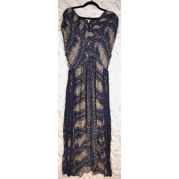 Lucky Brand Navy and Beige Maxi Dress - Picture 2 of 12